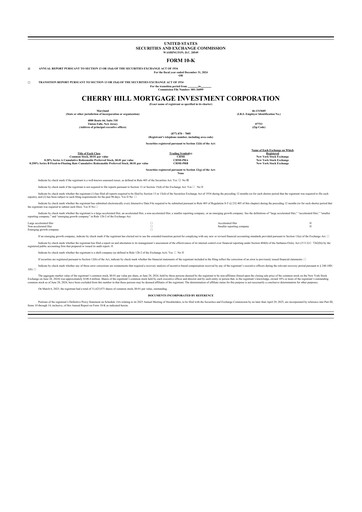 Thumbnail Cherry Hill Mortgage Investment 10-K Annual Report 2024