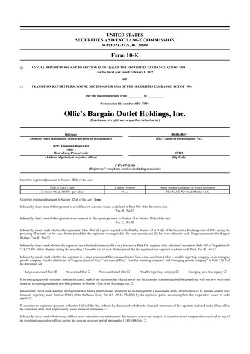 Thumbnail Ollie's Bargain Outlet
 10-K Annual Report 2025