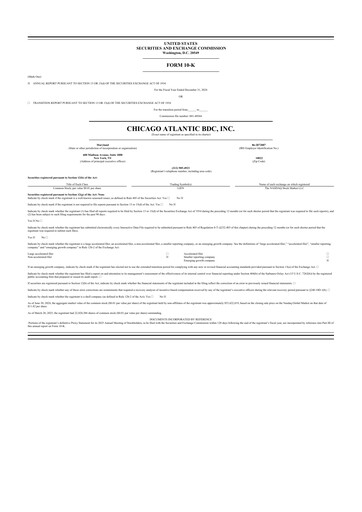 Thumbnail Chicago Atlantic BDC 10-K Annual Report 2024