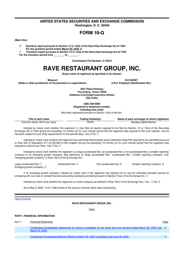 Thumbnail Rave Restaurant Group 10-Q Quarterly Report FY2025 