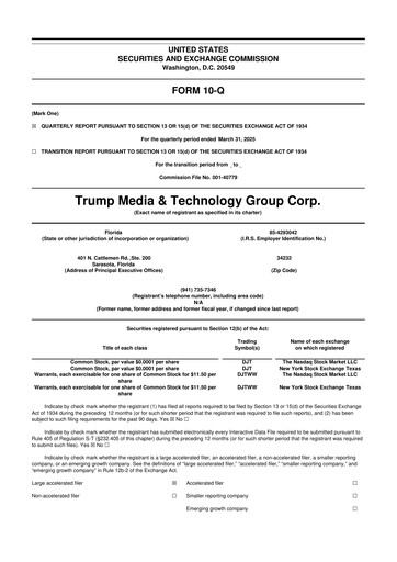 Thumbnail Trump Media & Technology Group 10-Q Quarterly Report FY2025 