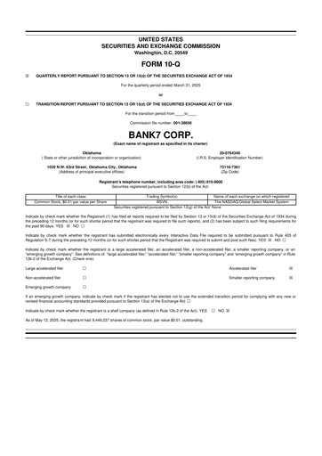 Thumbnail Bank7 10-Q Quarterly Report FY2025 