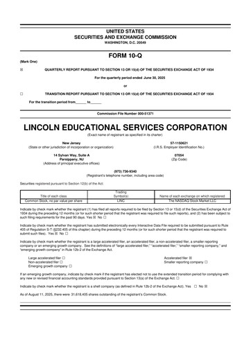 Thumbnail Lincoln Educational Services 10-Q Quarterly Report FY2025 