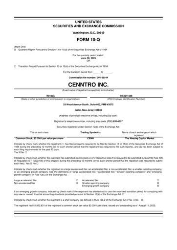 Vorschaubild Cenntro Inc. 10-Q Quartalsbericht 2025 