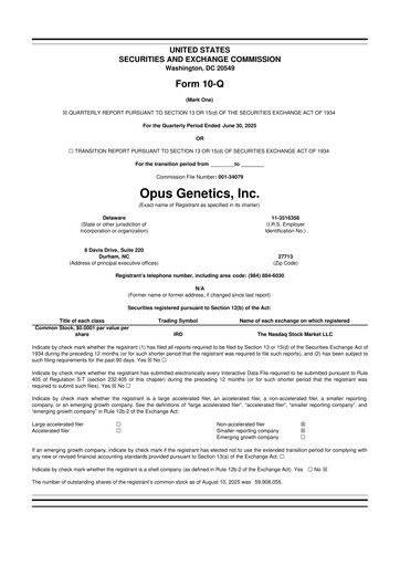 Vorschaubild Opus Genetics 10-Q Quartalsbericht 2025 