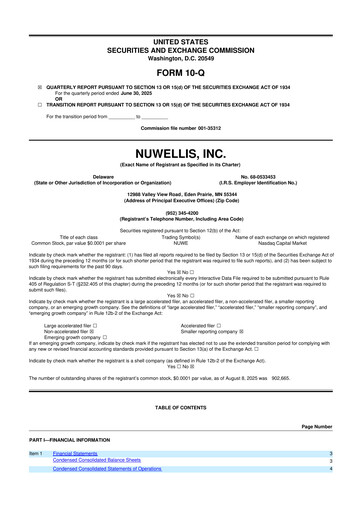 Thumbnail Nuwellis 10-Q Quarterly Report FY2025 