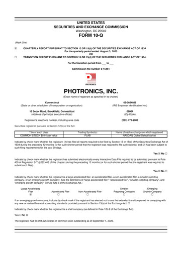 Thumbnail Photronics 10-Q Quarterly Report FY2025 