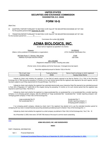 Thumbnail ADMA Biologics
 10-Q Quarterly Report FY2025 