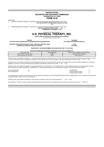 Thumbnail U.S. Physical Therapy, Inc. 10-Q Quarterly Report FY2025 