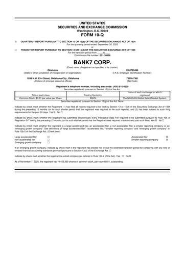Thumbnail Bank7 10-Q Quarterly Report FY2025 