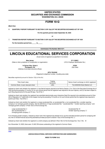 Thumbnail Lincoln Educational Services 10-Q Quarterly Report FY2025 