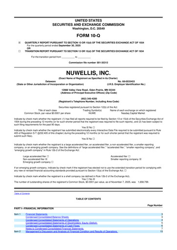 Thumbnail Nuwellis 10-Q Quarterly Report FY2025 