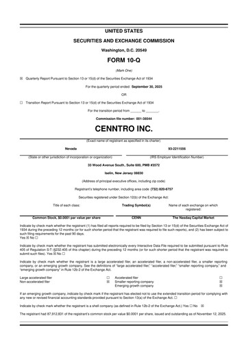 Vorschaubild Cenntro Inc. 10-Q Quartalsbericht 2025 