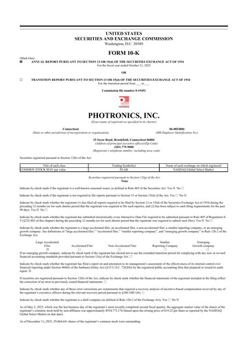 Thumbnail Photronics 10-K Annual Report 2025