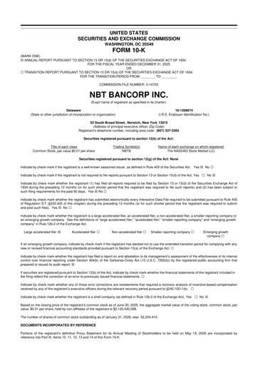 Thumbnail NBT Bancorp 10-K Annual Report 2025