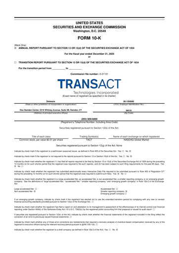 Thumbnail TransAct Technologies 10-K Annual Report 2025