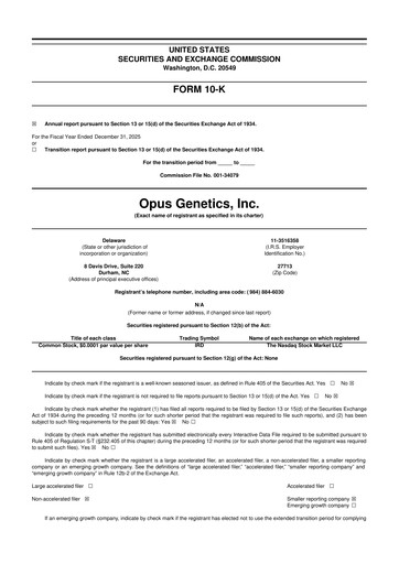 Vorschaubild Opus Genetics 10-K Jahresbericht 2025
