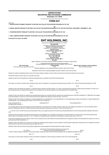 Thumbnail DHT Holdings 20-F Annual Report 2025
