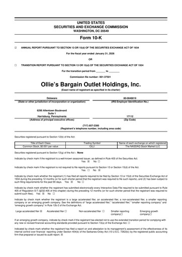 Thumbnail Ollie's Bargain Outlet
 10-K Annual Report 2025