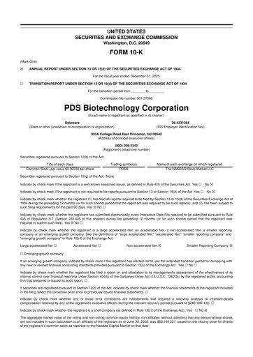 Thumbnail PDS Biotechnology
 10-K Annual Report 2025