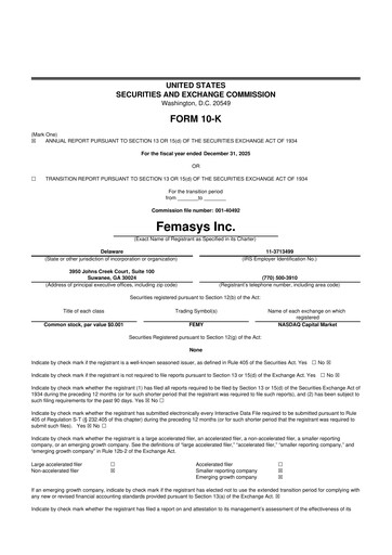 Vorschaubild Femasys 10-K Jahresbericht 2025