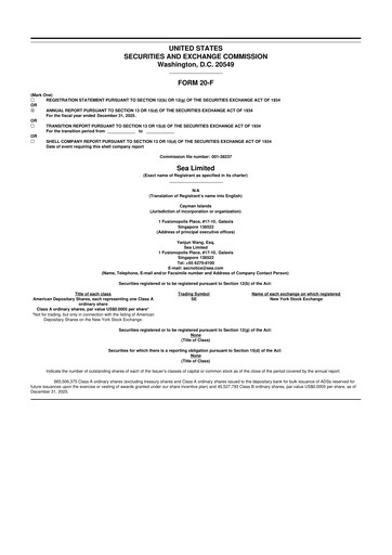 Thumbnail Sea Limited 20-F Annual Report 