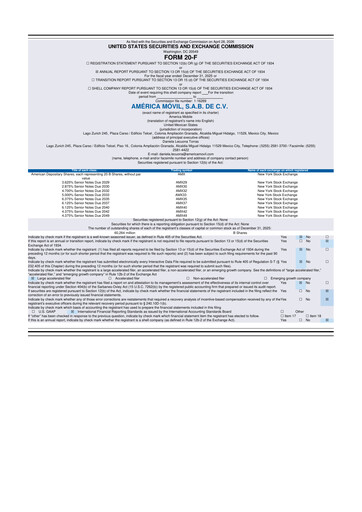 Thumbnail America Movil 20-F Annual Report 