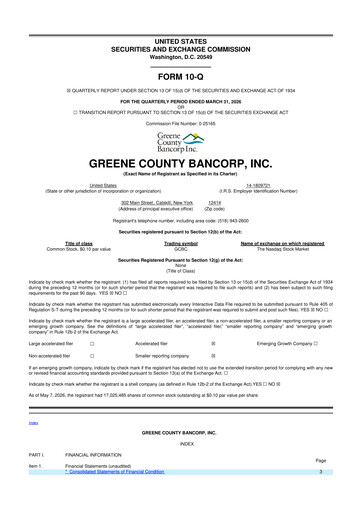 Thumbnail Greene County Bancorp 10-Q Quarterly Report FY2026 