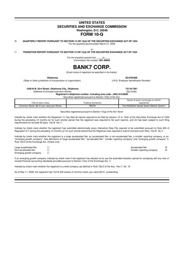 Thumbnail Bank7 10-Q Quarterly Report FY2026 
