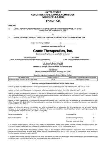 Thumbnail Grace Therapeutics 10-K Annual Report 2026