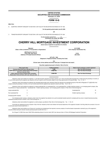 Thumbnail Cherry Hill Mortgage Investment 10-Q Quarterly Report FY2026 