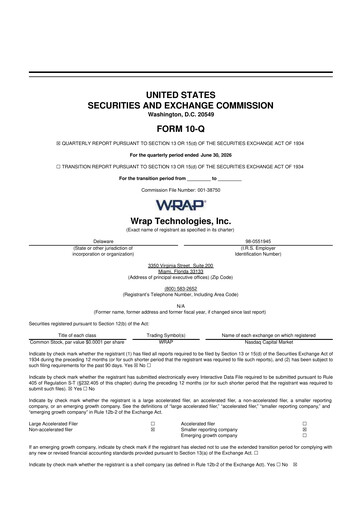 Miniature Wrap Technologies
 10-Q Rapport trimestriel 2026 