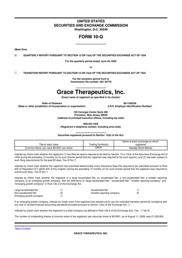 Thumbnail Grace Therapeutics 10-Q Quarterly Report FY2027 
