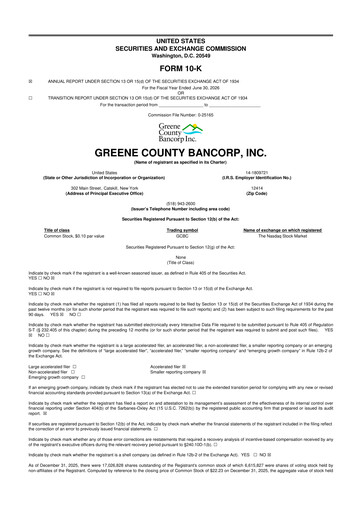 Thumbnail Greene County Bancorp 10-K Annual Report 2026
