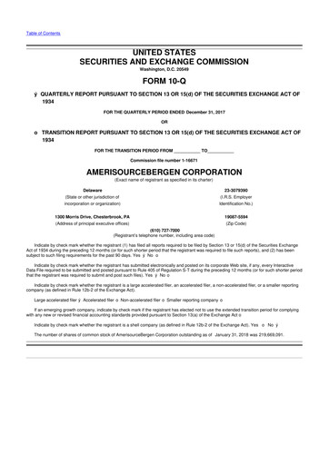 Vorschaubild Cencora 10-Q Quartalsbericht 2018 