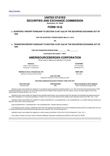 Vorschaubild Cencora 10-Q Quartalsbericht 2019 