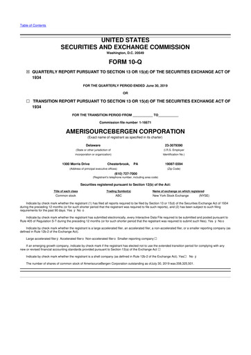 Vorschaubild Cencora 10-Q Quartalsbericht 2019 