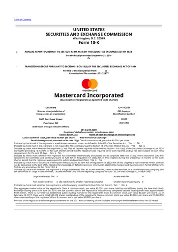 Thumbnail Mastercard 10-K Annual Report 2016