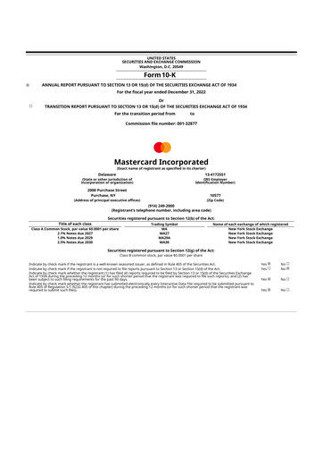 Thumbnail Mastercard 10-K Annual Report 2022