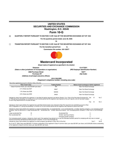 Thumbnail Mastercard 10-Q Quarterly Report FY2026 