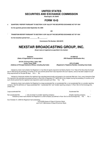 Thumbnail Nexstar Media Group
 10-Q Quarterly Report FY 