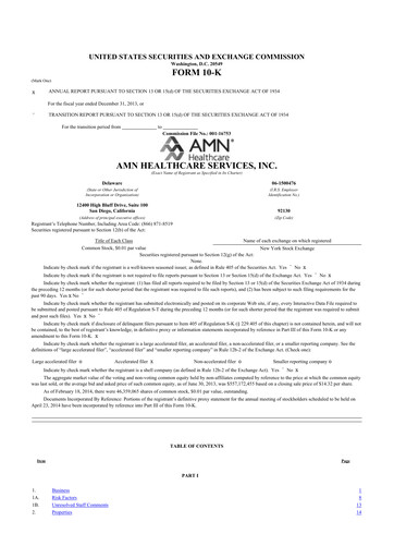 Thumbnail AMN Healthcare Services 10-K Annual Report 2013