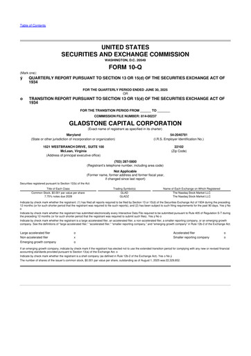 Thumbnail Gladstone Capital Corporation 10-Q Quarterly Report FY2025 