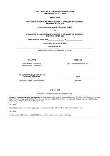 Miniature LivePerson 10-Q Rapport trimestriel  