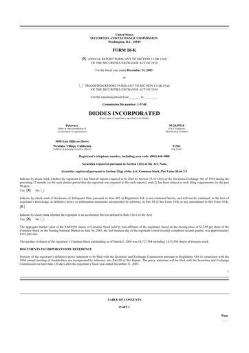 Thumbnail Diodes Incorporated 10-K Annual Report 