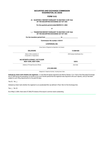 Miniature LivePerson 10-Q Rapport trimestriel  