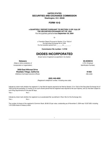 Thumbnail Diodes Incorporated 10-Q Quarterly Report FY 