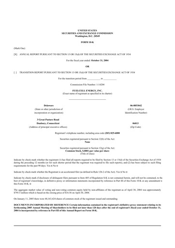 Thumbnail FuelCell Energy
 10-K Annual Report 
