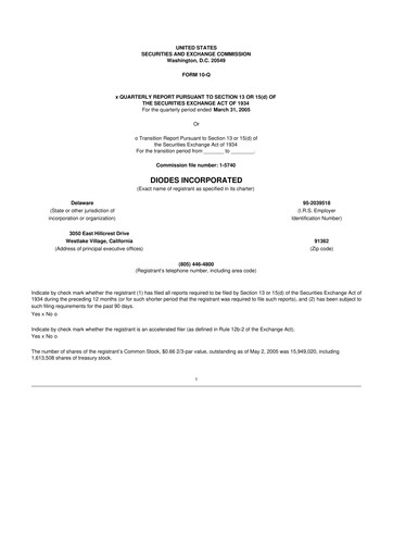 Thumbnail Diodes Incorporated 10-Q Quarterly Report FY 