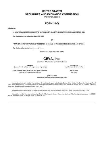 Thumbnail CEVA
 10-Q Quarterly Report FY 